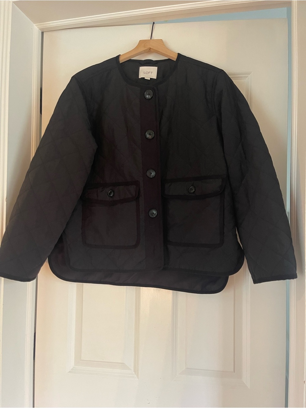 Ann Taylor Loft Black Quilted jacket